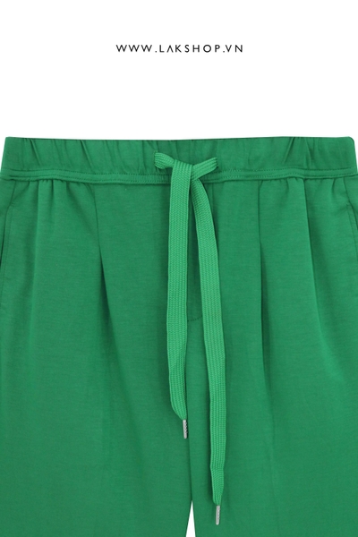 Green Lace Tied-waist Short   cx2