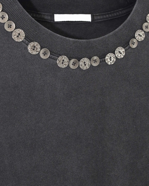 Áo Oversized Button Detail Neck Wash T-shirt   cx4