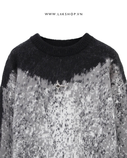 Áo Oversized Black Grey Smoking Sweater cs3