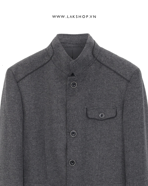 Áo Grey Mandarin Collar Wool Jacket cs9