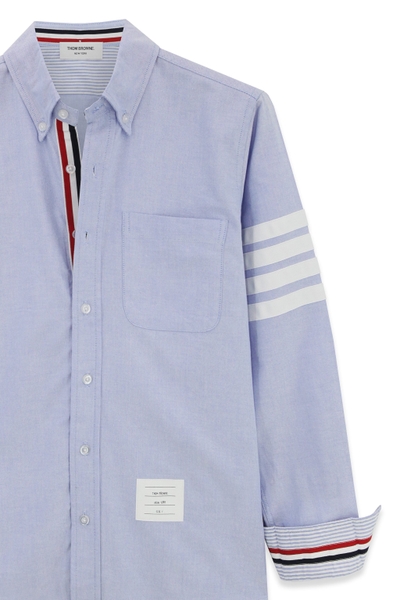 Áo TB Blue Oxford 4-Bar Straight with Stripe Blue Shirt