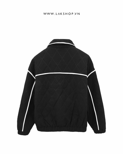 Áo Black Quilted with Trim Jacket cs3