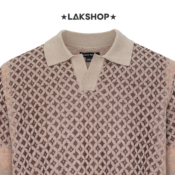 Áo Urban Revivo Monogram Brown Polo