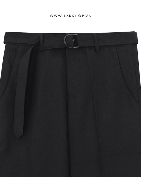 Quần Black Classic Belted Shorts