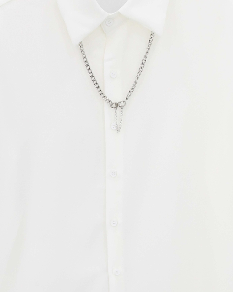 Oversized White with Chain Necklace Shirt