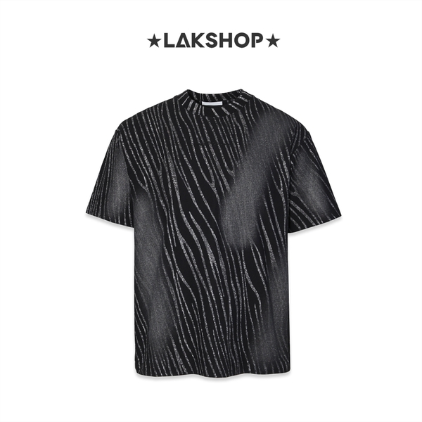 Áo Black Zebra Stripes Silver Bling T-shirt