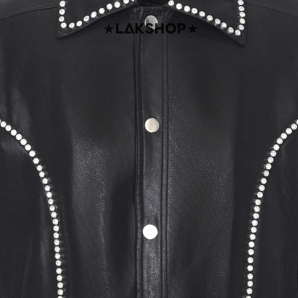 Áo Black Bright with Trim Crystal Jacket