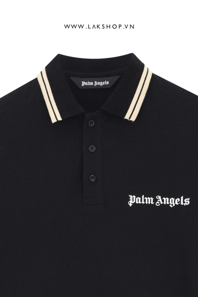 PaIm Angels Classic Logo Polo Shirt in Black