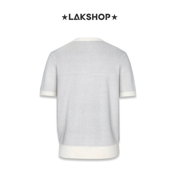 Áo White Skull Cross Knit T-shirt