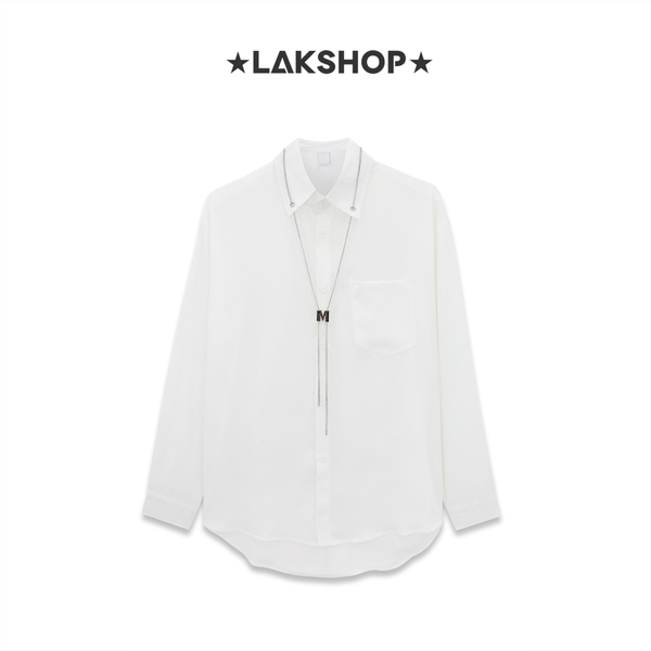 Áo Oversized with M Chain White Shirt cs3