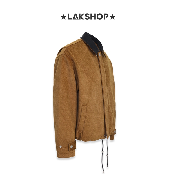 Áo Brown Suede Bomber Jacket