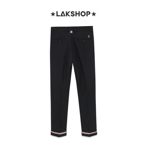 Quần Âu Xắn Gấu TB Striped Stripe-Trim Straight Leg Trouser