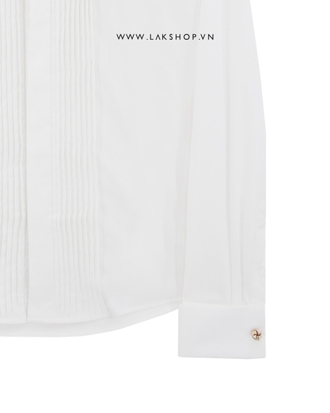 White Pleated Dress Shirt