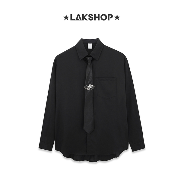 Áo Oversized Black with Star Tie Shirt cs3