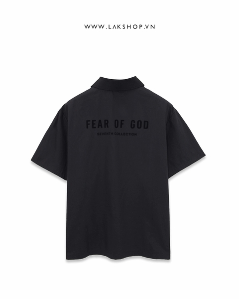 F.O.G Black Poplin Polo Shirt