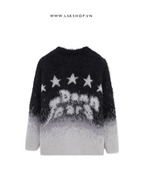 Oversized Black/ White Star Mohair Sweater cs2