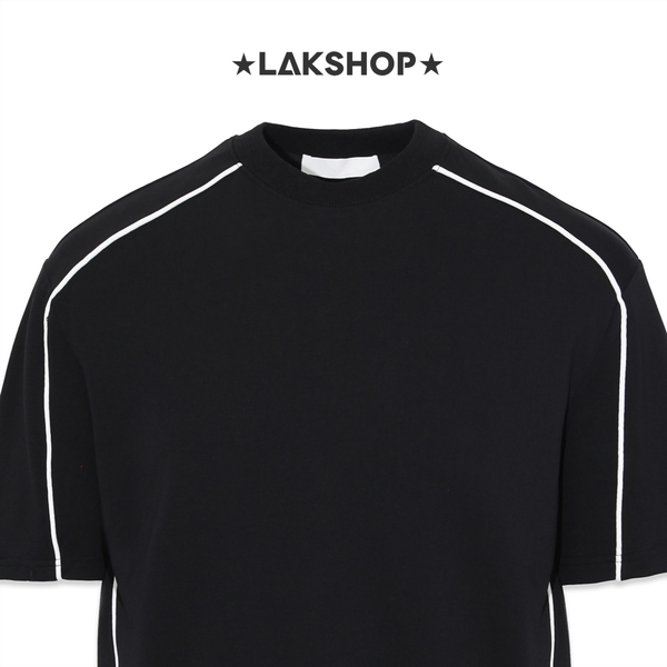 Áo Black T-shirt with White Trim