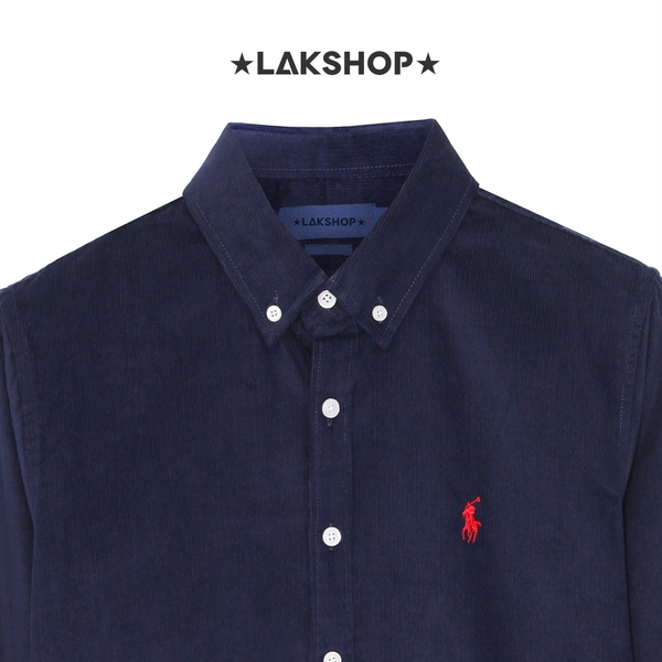 Áo R.L Navy Velvet Red Logo Embroidered Shirt