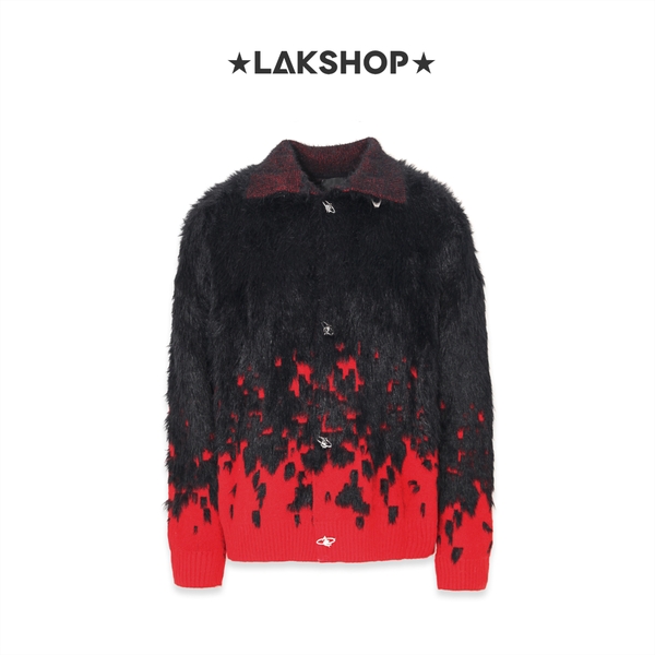 Áo Red Black Culture Color-Changing Buckle collar Sweater