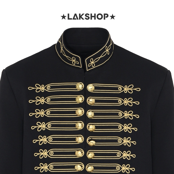 Áo Black Baroque with Gold Embroidery Napoleon Jacket