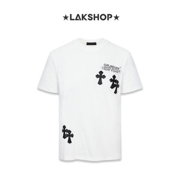 Áo C.H x O.W Croos Logo White T-shirt