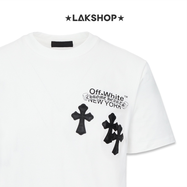 Áo C.H x O.W Croos Logo White T-shirt