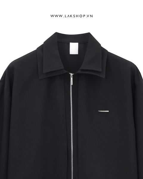 Oversized Black Double Zipper Shirt