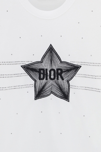 Áo Djor Crystal Star Embroidered T-Shirt in White  cx5