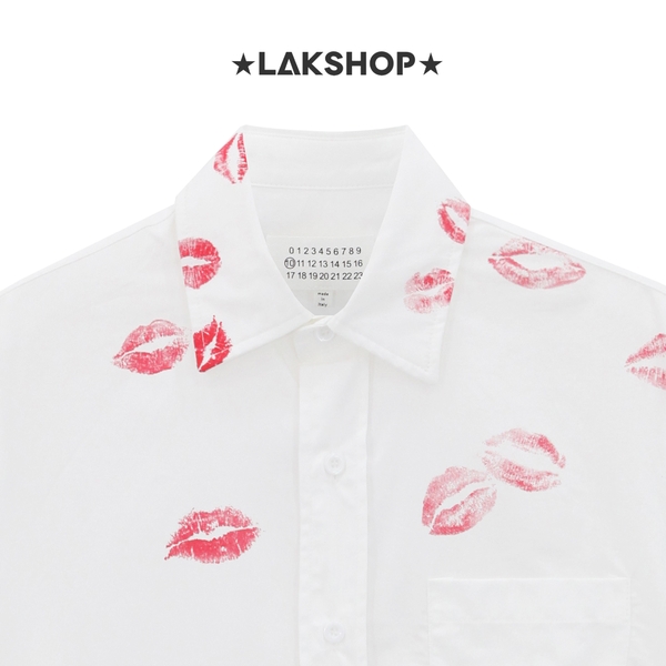 Áo Oversized M.M Artisanal “Kiss” White Shirt
