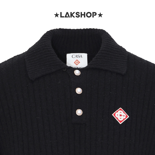 Áo Casa Boucle Striped in Black Polo Shirt