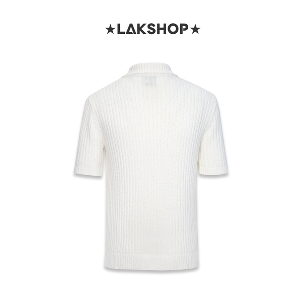 Áo Casa Boucle Striped in White Polo Shirt