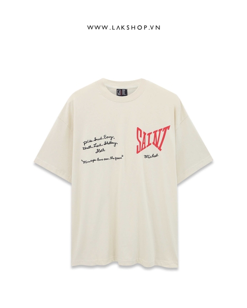 Sajnt Mjchael Red Logo Print T-shirt