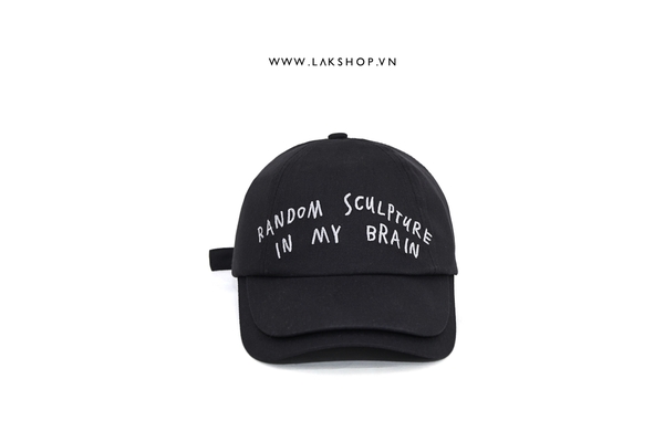 Black Slogan Double Baseball Cap