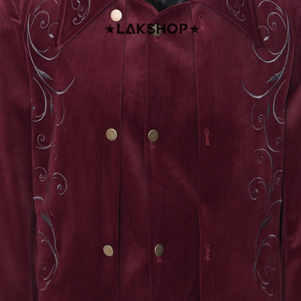 Áo Red Velvet Embroidered Baroque Jacket
