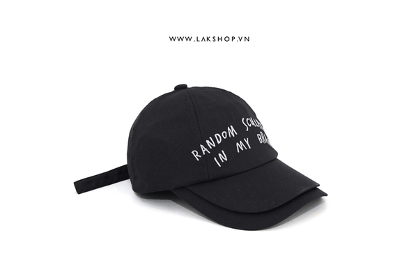 Mũ Black Slogan Double Baseball Cap