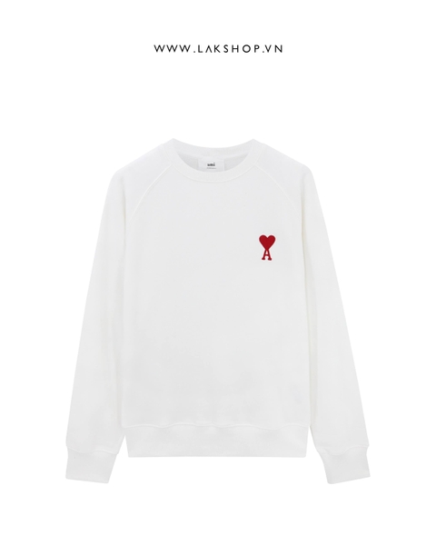 AMl De Coeur Logo-Embroidered Crewneck White Sweatshirt cs2