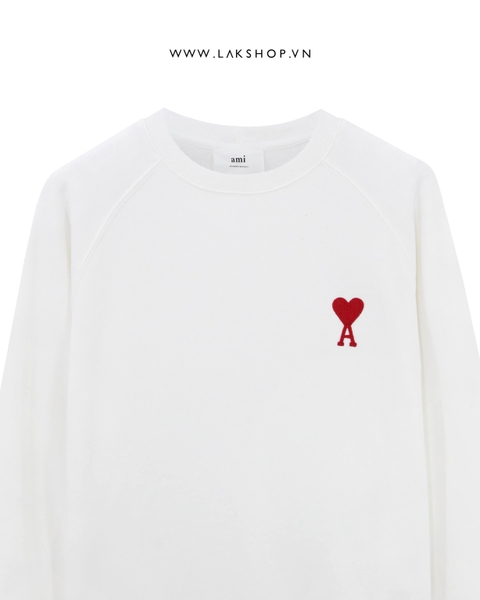 AMl De Coeur Logo-Embroidered Crewneck White Sweatshirt