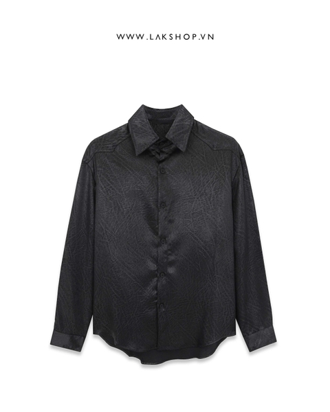 Black Embossed Pattern Shirt