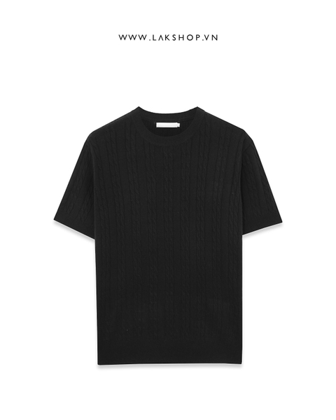 Áo Black Rope Knitted T-shirt