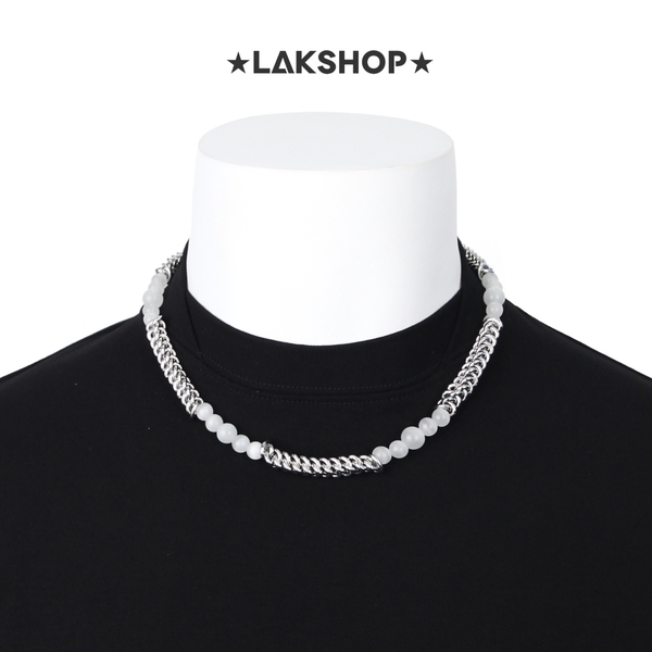 Vòng Cổ Chain mix Transparent Pearl Necklace