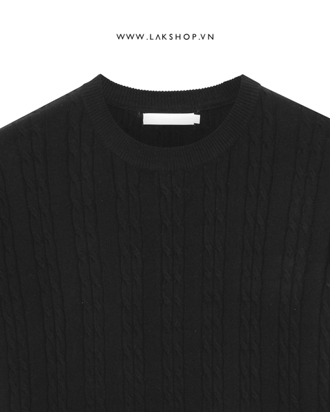 Áo Black Rope Knitted T-shirt