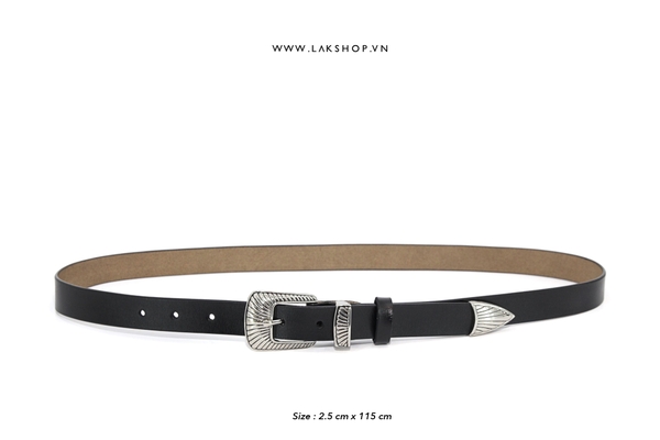 Thắt Lưng Black Square Seashells Belt