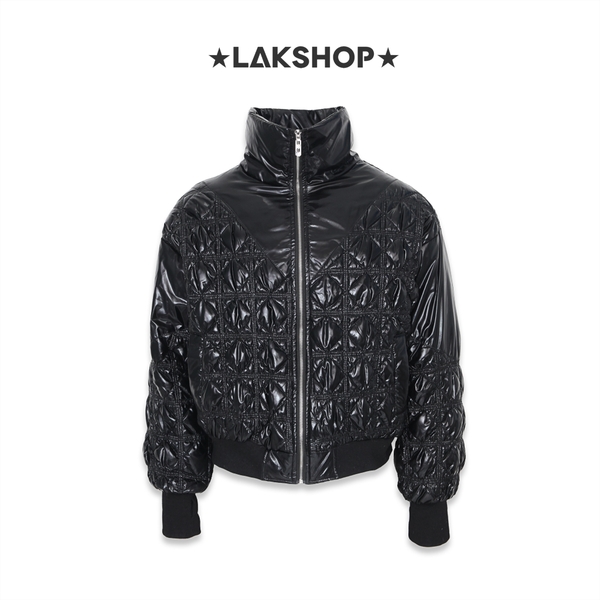 Áo Black Nylon Quilted Jacket