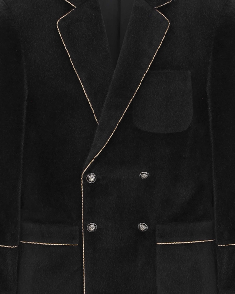 Áo Black Gold Trim Double Breasted Blazer cx3