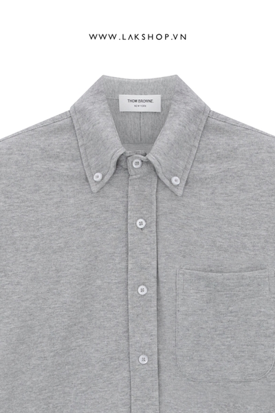 Th0m Br0wne Grey Stripe Grosgrain Armband Cotton Shirt