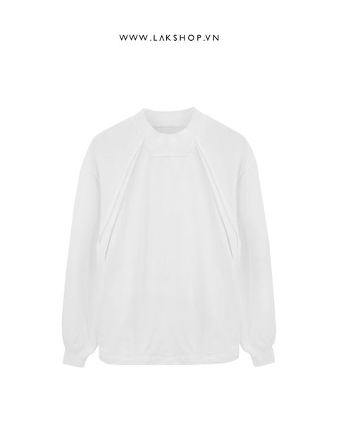 Áo Oversized White Embossed Hemmed  Sweatshirts cx5