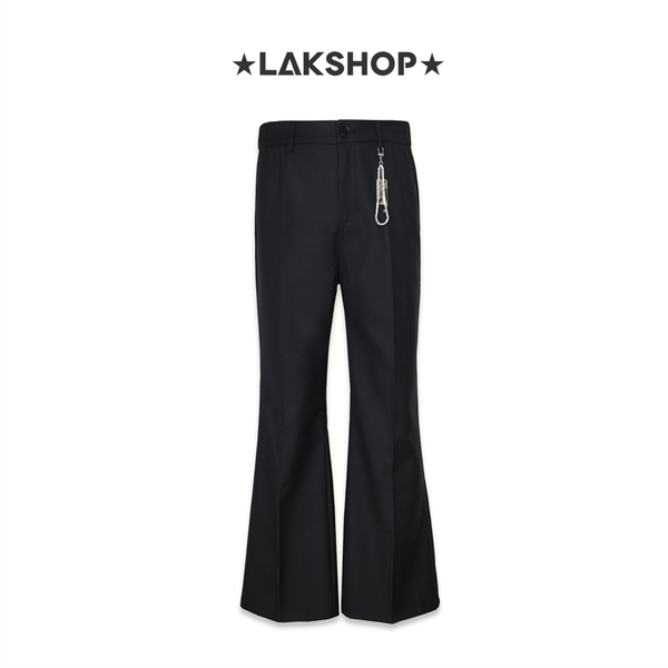 Quần Black Flared Pants with Chain