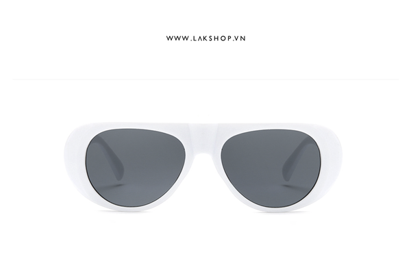 Palm Sierra Round-Frame Sunglasses in White