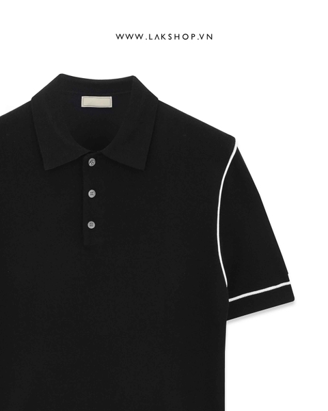 Black with Trim Knit Polo Shirt