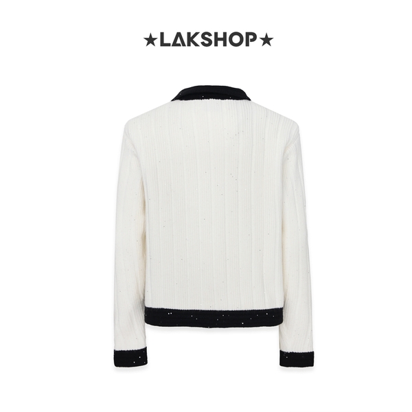 Áo White Bling Bling Sweater Jacket